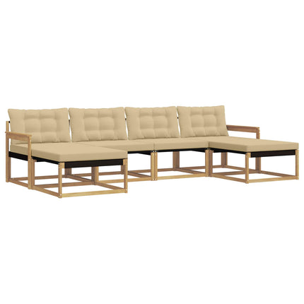 Utomhussoffset 6 st Vit och Beige