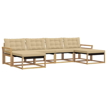 Utomhussoffset 6 st Vit och Beige