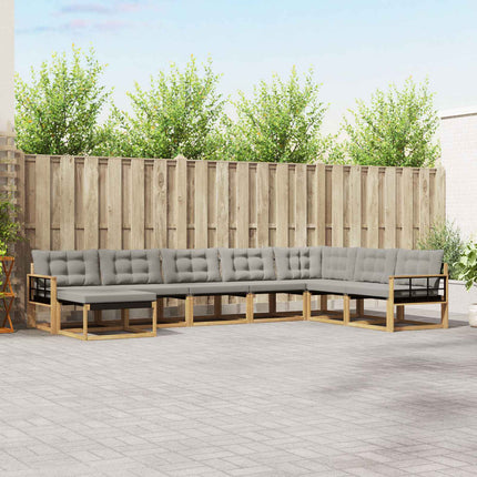 Utomhussoffset 8 pcs Vit och ljusgrå 406 x 247,5 x 73 cm