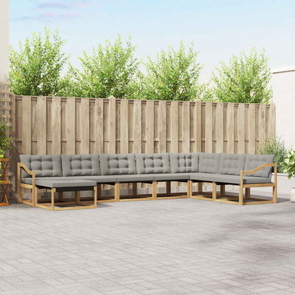 Utomhussoffset 8 pcs Vit och ljusgrå 404 x 245,5 x 73 cm
