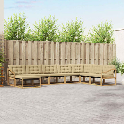 Utomhussoffset med kudde 8 pcs Vit och Beige