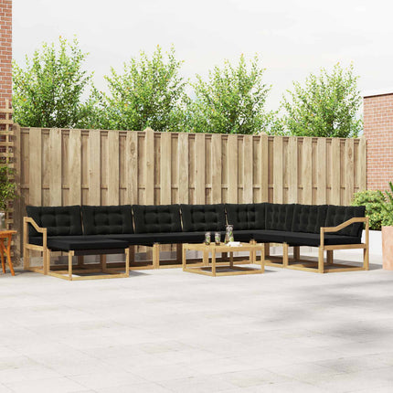 Utomhussoffset 9 pcs Vit och svart 79 x 79 x 37 cm