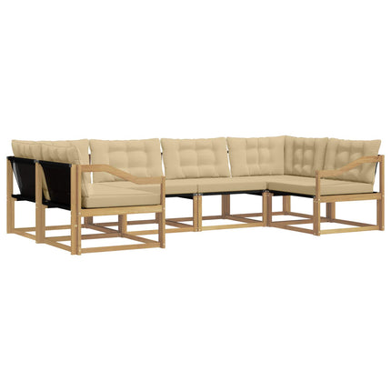Utomhussoffset 6 st Vit och Beige