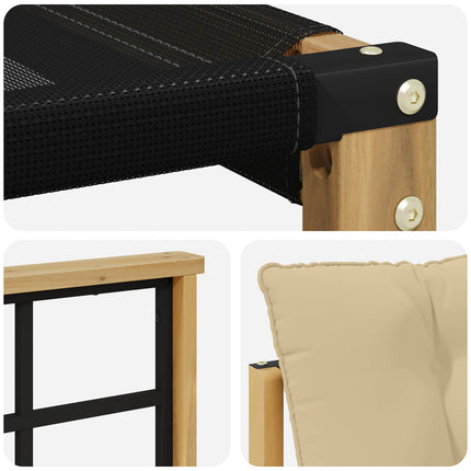 Utomhussoffset med kudde 3 pcs Vit och Beige