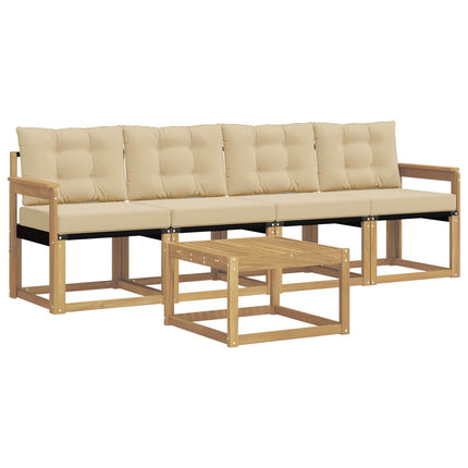 Utomhussoffset 5 st Vit och Beige