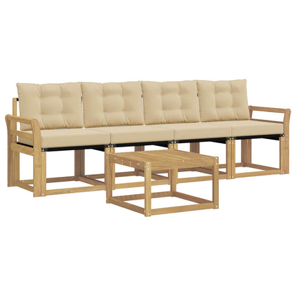 Utomhussoffset 5 st Vit och Beige