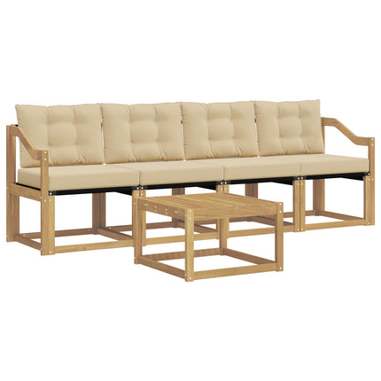 Utomhussoffset 5 st Vit och Beige