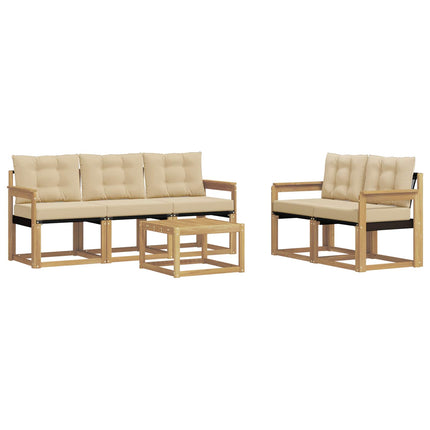 Utomhussoffset 6 st Vit och Beige