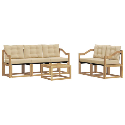 Utomhussoffset 6 st Vit och Beige