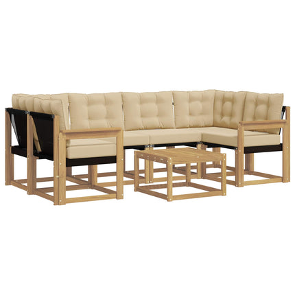 Utomhussoffset 7 st Vit och Beige
