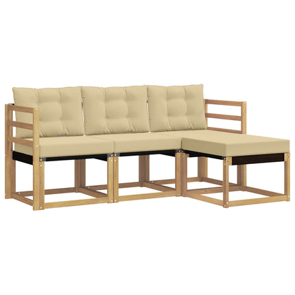 Utomhussoffset 4 st Vit och Beige