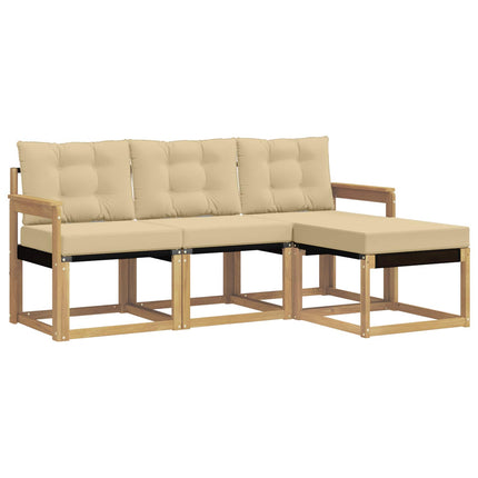 Utomhussoffset 4 st Vit och Beige