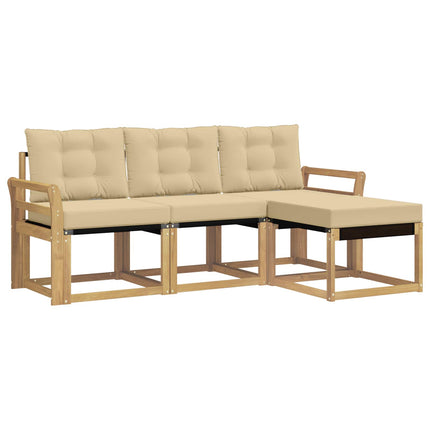 Utomhussoffset 4 st Vit och Beige