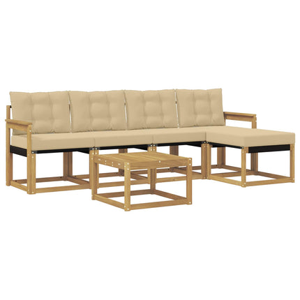 Utomhussoffset 6 st Vit och Beige
