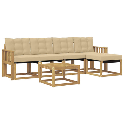 Utomhussoffset 6 st Vit och Beige