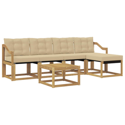 Utomhussoffset 6 st Vit och Beige