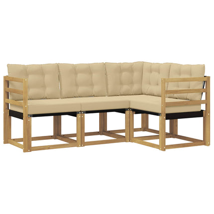 Utomhussoffset 4 st Vit och Beige