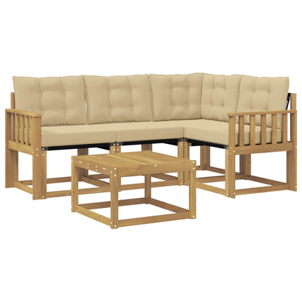 Utomhussoffset 5 st Vit och Beige