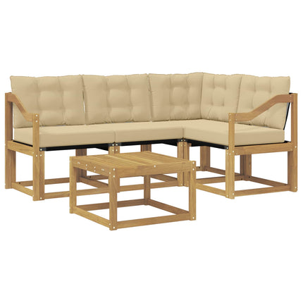 Utomhussoffset 5 st Vit och Beige