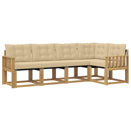 Utomhussoffset 5 st Vit och Beige