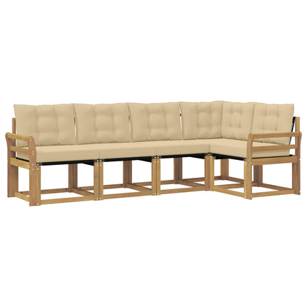 Utomhussoffset 5 st Vit och Beige