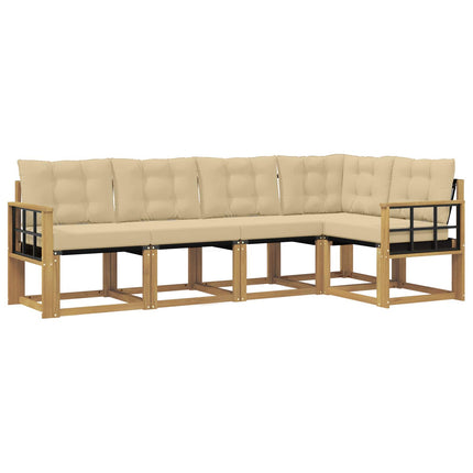 Utomhussoffset 5 st Vit och Beige