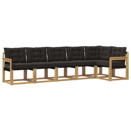 Utomhussoffset med kudde 6 pcs Vit och svart