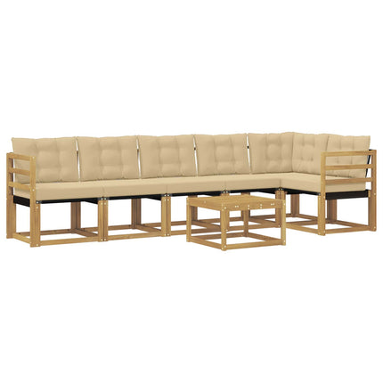 Utomhussoffset 7 st Vit och Beige