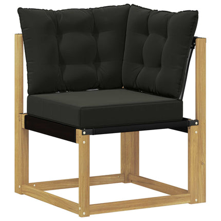 Utomhussoffset med kudde 7 pcs Vit och svart