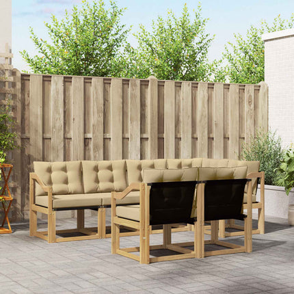 Utomhussoffset med kudde 7 pcs Vit och Beige