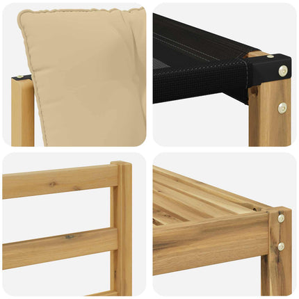 Utomhussoffset med kudde 9 pcs Vit och Beige