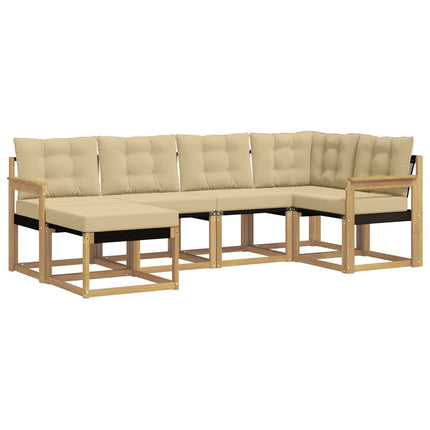 Utomhussoffset 6 st Vit och Beige