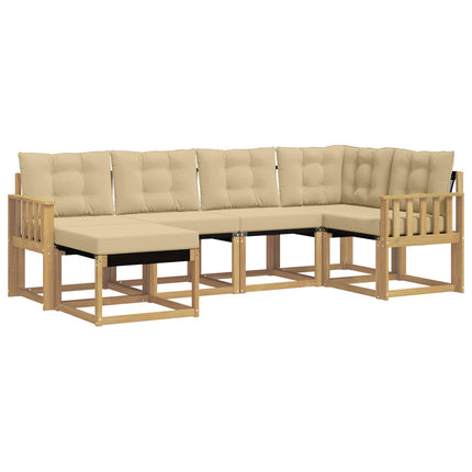 Utomhussoffset 6 st Vit och Beige