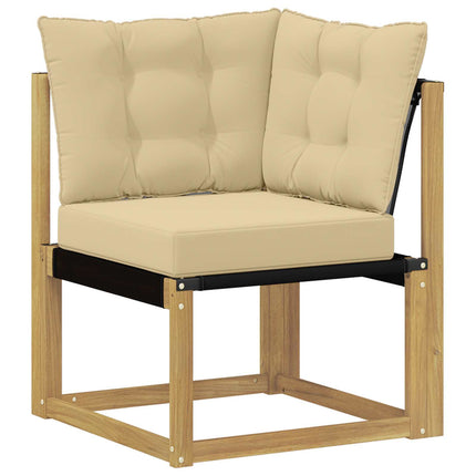 Utomhussoffset med kudde 6 pcs Vit och Beige
