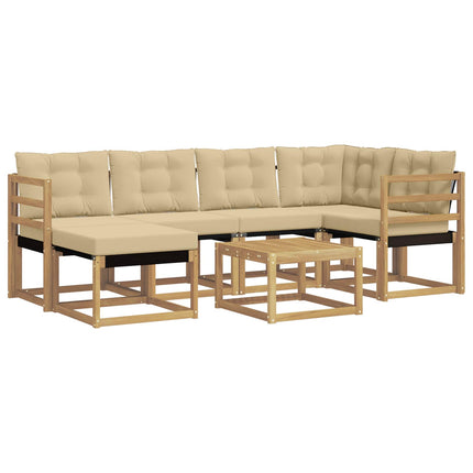 Utomhussoffset 7 st Vit och Beige