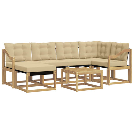 Utomhussoffset 7 st Vit och Beige