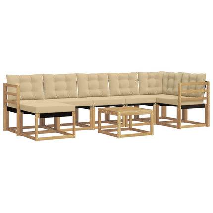 Utomhussoffset 8 st Vit och Beige