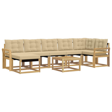 Utomhussoffset 8 st Vit och Beige
