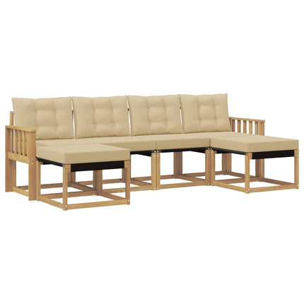 Utomhussoffset 6 st Vit och Beige