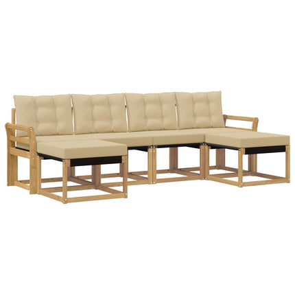 Utomhussoffset 6 st Vit och Beige