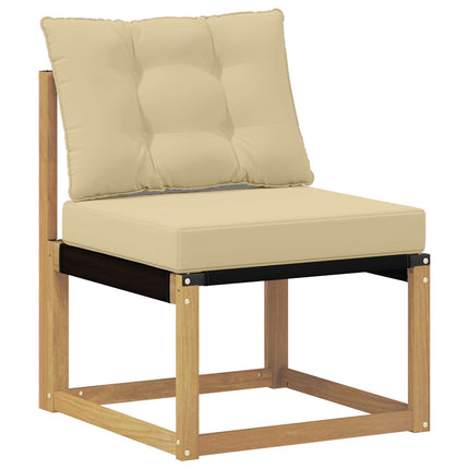 Utomhussoffset med kudde 9 pcs Vit och Beige
