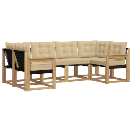 Utomhussoffset 6 st Vit och Beige