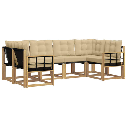 Utomhussoffset 6 st Vit och Beige