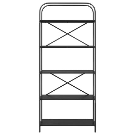 Hyllsystem 5 nivåer 80 x 30 x 183 cm Konstruerat trä Svart Ek