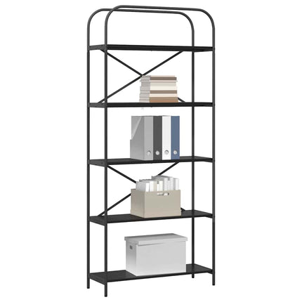 Hyllsystem Svart Ek 80 x 30 x 183 cm Konstruerat trä