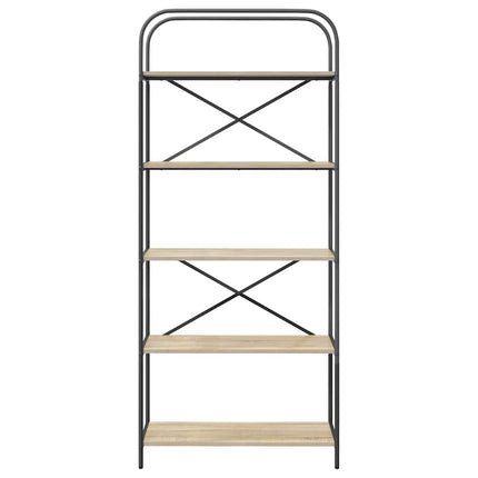 Hyllsystem 5 nivåer 80 x 30 x 183 cm Konstruerat trä Sonoma-ek