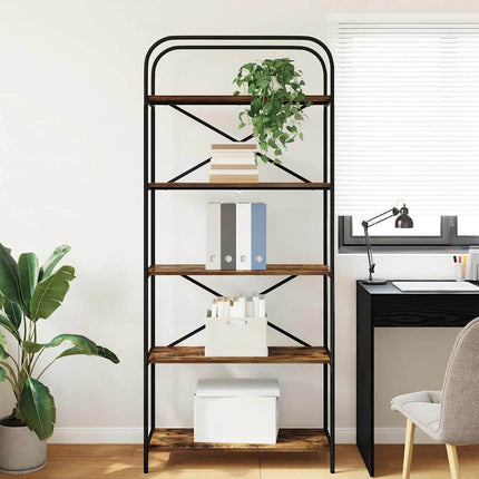 Hyllsystem Rökt ek 80 x 30 x 183 cm Konstruerat trä
