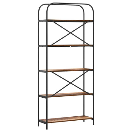 Hyllsystem 5 nivåer 80 x 30 x 183 cm Konstruerat trä