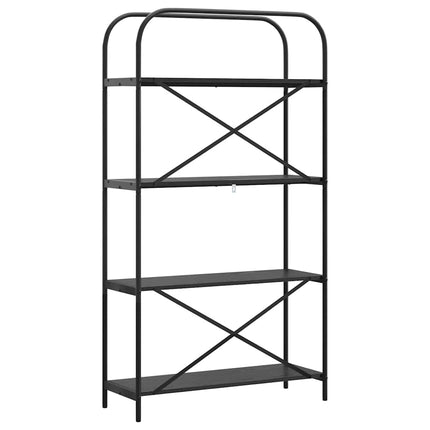 Hyllsystem 4 nivåer 80 x 30 x 146 cm Konstruerat trä Svart Ek
