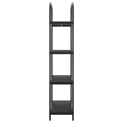 Hyllsystem 4 nivåer 80 x 30 x 146 cm Konstruerat trä Svart Ek